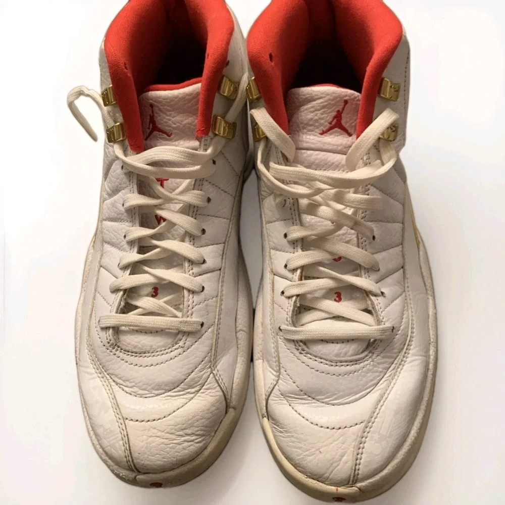 Air Jordan 12‎ FIBA Size 9 Mens Nike Retro White Red Gold 130690-107
